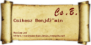 Csikesz Benjámin névjegykártya